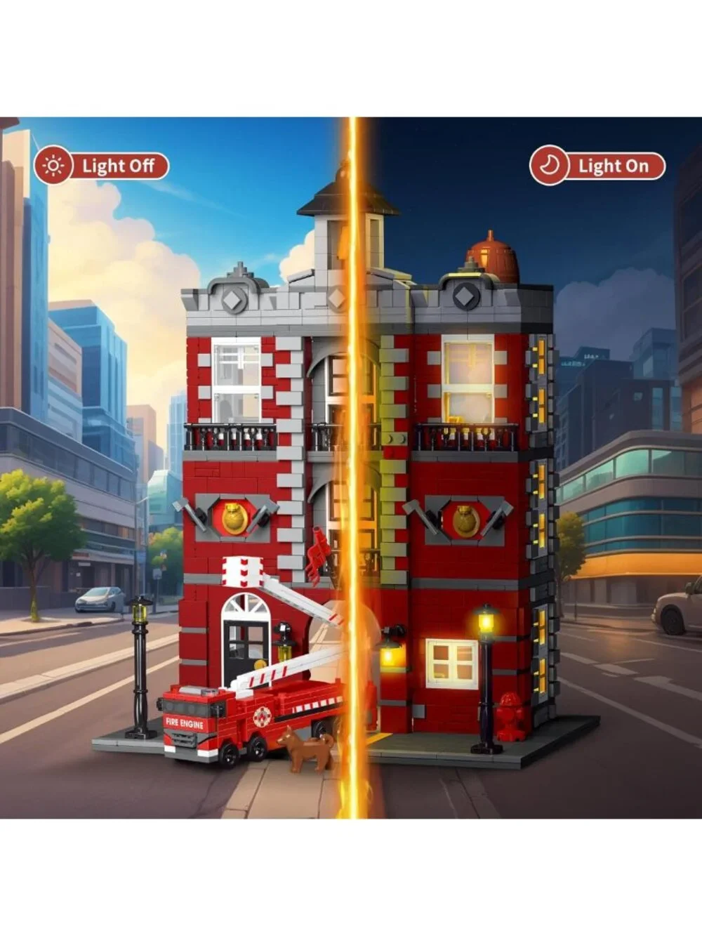 Fire Rescue Building Set - 1823 PCS Compatible with Lego, Perfect Gift for Kids